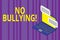 Word writing text No Bullying. Business concept for stop aggressive behavior among children power imbalance Laptop