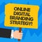 Word writing text Online Digital Branding Strategy. Business concept for Marketing advertising optimization strategy Hu