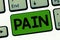 Word writing text Pain. Business concept for Highly nasty physical sensation caused by illness Mental suffering