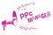 Word writing text Ppc Manager. Business concept for which advertisers pay fee each time one of their ads is clicked Purple megapho