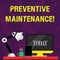 Word writing text Preventive Maintenance. Business concept for Routine maintenance to help keep equipment up Arrangement