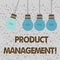 Word writing text Product Management. Business concept for organisational lifecycle function within a company Color