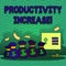 Word writing text Productivity Increase. Business concept for Labor productivity growth More output from worker Colorful