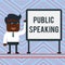 Word writing text Public Speaking. Business concept for talking showing stage in subject Conference Presentation Office