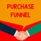 Word writing text Purchase Funnel. Business concept for consumer model which illustrates customer journey Two persons