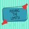 Word writing text Pushing The Limits. Business concept for test boundaries of what safe or acceptable in situation Two Megaphone