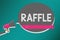 Word writing text Raffle. Business concept for means of raising money by selling numbered tickets offer as prize Man holding megap