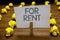 Word writing text For Rent. Business concept for when you make property available for purchasing temporarily Clothespin hold holdi