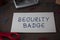 Word writing text Security Badge. Business concept for Credential used to gain accessed on the controlled area Scissors