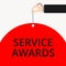 Word writing text Service Awards. Business concept for Recognizing an employee for his or her longevity or tenure Male