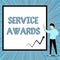 Word writing text Service Awards. Business concept for Recognizing an employee for his or her longevity or tenure View