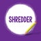 Word writing text Shredder. Business concept for machine or other device for shredding something like paper