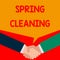 Word writing text Spring Cleaning. Business concept for practice of thoroughly cleaning house in the springtime Two