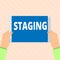 Word writing text Staging. Business concept for Method presenting play or other dramatic perforanalysisce Set of stages