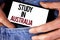 Word writing text Study In Australia. Business concept for Graduate from oversea universities great opportunity written on Mobile