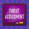 Word writing text Threat Assessment. Business concept for determining the seriousness of a potential threat Asymmetrical