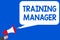 Word writing text Training Manager. Business concept for giving needed skills for high positions improvement Multiple