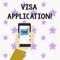 Word writing text Visa Application. Business concept for sheet to provide your basic information.