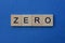 Word zero made from  wooden letters