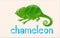 Wordcard with wild chameleon
