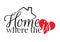 Wording Design, Home is where the heart is, Wall Decals, Art Design,