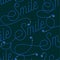 Wording of Smile create by modern earphone seamless pattern vector design for fabric,wallpaper,fashion ,and all prints