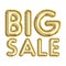 Words BIG SALE made of golden inflatable balloon letters isolated