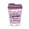 Words can`t espresso how much I love you coffee cup cartoon illustration