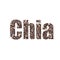words chia from chia seeds. Black and white seed chia or Salvia hispanica