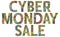 Words CYBER MONDAY SALE. Vector zentangle object for decoration