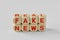 Words Fake and Real News written with wood cubes