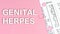 Words GENITAL HERPES on pink background, medical concept, top view