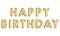 Words HAPPY BIRTHDAY made of golden inflatable balloons
