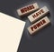 Words Have Power - text on wooden blocks on dark grey background. Powerfull force of communication, storytelling