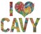 Words I LOVE CAVY. Vector decorative zentangle object
