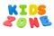 The words \'kids zone\'