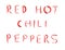 Words made from red chili peppers (isolated)