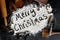 Words Merry Christmas Background Bordered by Vintage Baking Supp