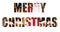 Words `Merry Christmas` Card Greeting Video in Text Effect White Backgorund