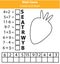 Words puzzle children educational game with mathematics equations. Counting and letters game. Learning numbers and vocabulary