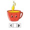 Words puzzle. Cup. Education developing worksheet. Learning game for kids. Color activity page. Puzzle for children. English for