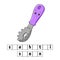 Words puzzle. Spaghetti spoon. Education developing worksheet. Learning game for kids. Color activity page. Puzzle for children.
