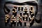 Words STAG PARTY made from corks