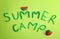 Words SUMMER CAMP made from modelling clay