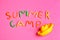 Words SUMMER CAMP made from modelling clay