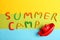 Words SUMMER CAMP made from modelling clay