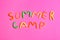 Words SUMMER CAMP made from modelling clay