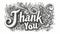 Words Thank You created in Doodle Lettering.