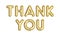 Words THANK YOU made of golden inflatable balloons isolated