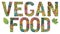Words vegan food. Vector decorative zentangle object